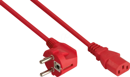 KM SK0130-R100 - 10m Netzkabel mit Schutzkontakt-Stecker Typ E+F - Gerätezuleitungen für IT-Anwendungen, farblich auffällig für Sicherheit und Ordnung, ideal für Schulen und Büros.