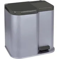 PROREGAL® Mülleimer Tretabfalleimer Duo 21 Liter - Treteimer für Mülltrennung mit zwei Inneneimern (15 & 6 Liter), hygienisch und platzsparend – ideal für Küche, Bad oder Büro.