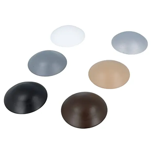 MS Beschläge Türpuffer selbstklebend Wandtürstopper Kunststoff Wandpuffer Türstopper Wandschützer Türklinkenstopper Anschlagspuffer (Ø 60mm, Silber)