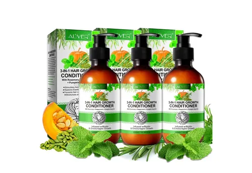 ALIVER Haarspülung mit Biotin und Rosmarin Minze Kürbis Öl - 3-in-1 Conditioner - Spülung für alle Haartypen, mit Biotin angereichert, fördert gesundes Haarwachstum und verleiht Glanz. Tiefenwirksame Pflege für geschädigtes Haar.