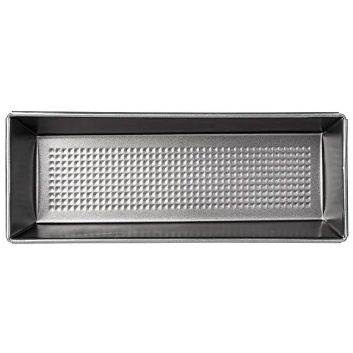 KADAX Backform mit Antihaftbeschichtung, rechteckige Kuchenform aus Stahl, für Kuchen, Toastbrot, Käsekuchen, Brownie, Kastenform, Wärmeverteilung, pflegeleicht, silber (35 x 11.5 x 7.5 cm)