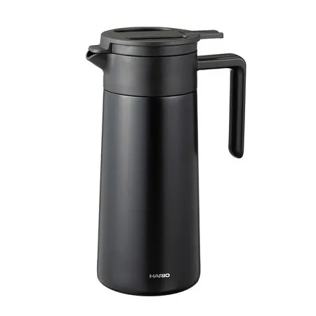 Hario Thermal Server mit Keramikbeschichtung Schwarz 800ml - Hochwertige Kaffeekanne mit 800ml Fassungsvermögen, bietet hervorragende Wärmespeicherung und elegantes Design für Kaffeeliebhaber.