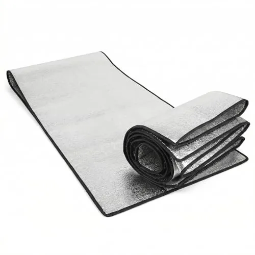 QWORK® Alu Isomatte Schaummatten 100 x 200cm, 3mm Verdicktes und Bequemes Isoliermatte für Camping und Outdoor