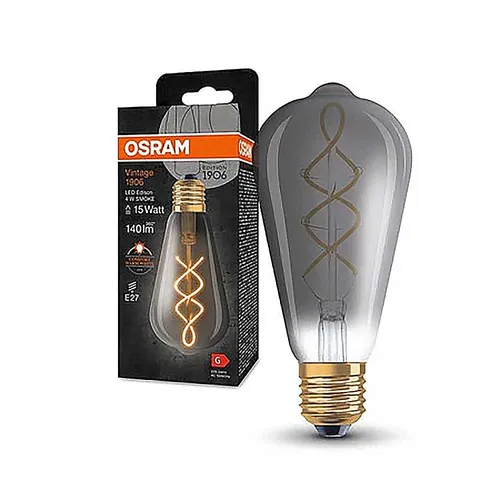 Osram LED Spiralfilament ST64 Edison 4W = 15W E27 Rauchglas 140lm extra Warmweiß