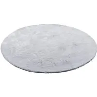 Pergamon Luxus Super Soft Fellteppich Plush Hellgrau Rund – 3 Größen - Weicher Teppich aus 100% Polyester, ideal für Fußbodenheizung. Mit ca. 25 mm Gesamthöhe und pflegeleichtem Design, perfekt für ein gemütliches Zuhause.