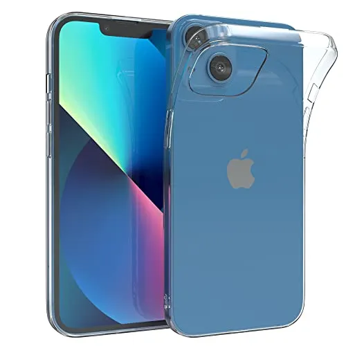 EAZY CASE Hülle kompatibel mit iPhone 13 Schutzhülle Silikon, Ultra dünn, Slimcover, Handyhülle, Silikonhülle, Backcover, Durchsichtig, Klar Transparent