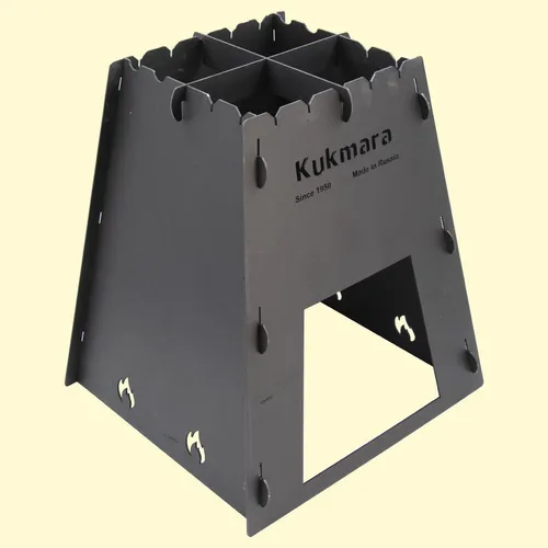 Camping-Ofen aus 2 mm Stahl, Thermo-Emaille-Beschichtung 35x35x40cm