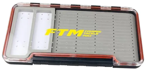 Spoon & Hook Box 18,8 x 10,3 x 1,7 cm – Angelbox für Forellen Blinker und Haken, kleines Notebook Box für Blinker & Haken