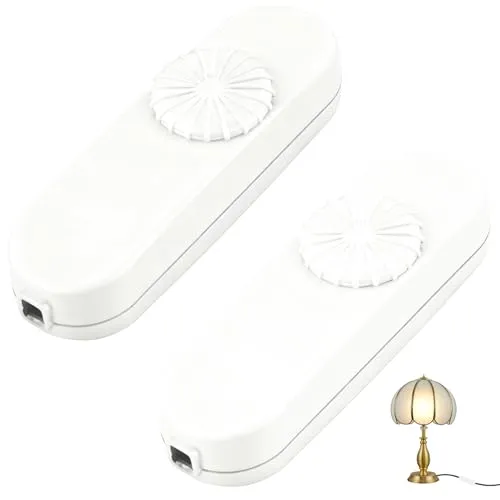 Stück Dimmer LED Dimmschalter 3–100 W, 220-240V Schnurdimmer für LED Lampen, Dimmen von 0% bis 100% für Dimmbar Glühlampen LED-Lampen,Tischlampen und Stehlampen (Weiß) 2