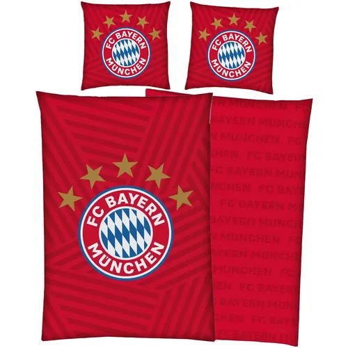 FC Bayern München Wendebettwäsche Greetings from Bavaria, 135x200 cm - Bettwäsche-Set für echte Fußball-Fans, 2-teilig aus 100% Polyester, pflegeleicht und atmungsaktiv für optimalen Schlafkomfort.
