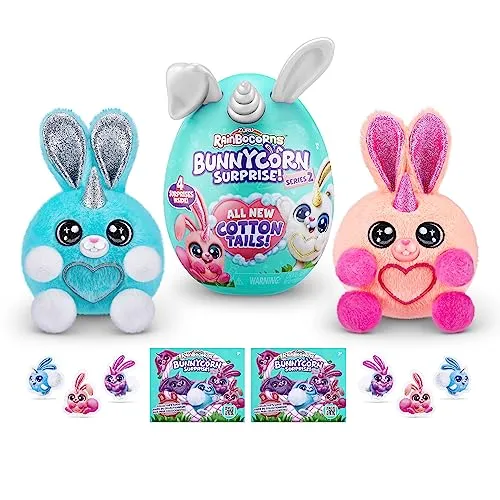 Rainbocorns 9292 Bunnycorn Surprise Serie 2, 4 Überraschungen im Inneren, Sammeln, (2er-Pack) Plüschtier, Bunnycorns