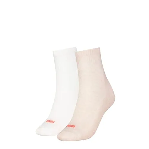 PUMA Damen Heart Logo Recycled Cotton Sock, Oatmeal/White/Peach, 39-42 EU