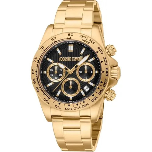 Roberto Cavalli RC5G135M0085 - Elegante Herren-Chronograph Uhr - Armbanduhren: Hochwertige Edelstahl-Uhr mit Stoppuhr-Funktion und 50 m Wasserdichtigkeit, ideal für modebewusste Männer.