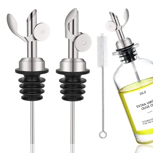 Xuduvay 2 Flaschenausgießer, Edelstahl Weinausgießer, Ausguss für Wein Schnaps Olivenöl Kaffee Sirup Flaschen Öl-Ausgießer, ideal für Bar, Pub, Zuhause Öl-Ausgießer