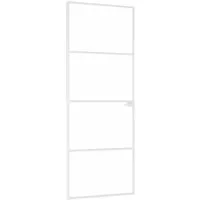 vidaXL Innentür Weiß 76x201,5 cm aus Hartglas & Aluminium - Moderne Innentür mit stabilem Aluminiumrahmen und gehärtetem Glas für einen hellen Wohnraum. Ideal für einen stilvollen Übergang zwischen Räumen.