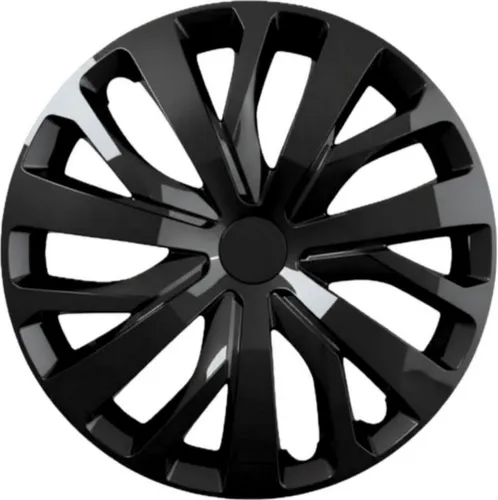 Trimak Radkappen 13-14-15-16 Zoll 4er Set Radzierblenden Silber Schwarz Schlagfest, Schwarz / 15-Zoll-Radkappen, ABS Kunststoff, Schlagfest, Hochwertig