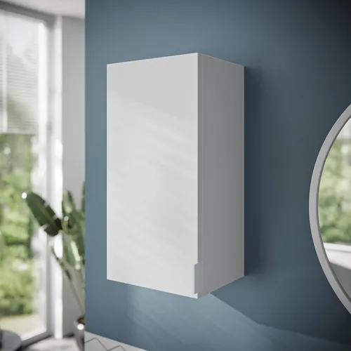 PLATAN ROOM Badezimmerschrank 60H x 30B x 25T cm hängend Badschrank Hängeschrank mit Soft-Close Funktion Bad Badezimmermöbel Hochschrank Weiß Matt