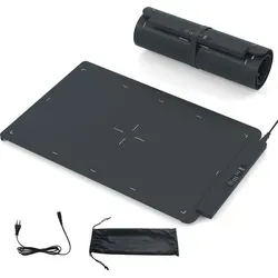 GOPLUS Warmhalteplatte Elektrisch, Silikon Warmhaltematte mit Einstellbarer Temperatur & Timer, rollbarer Speisenheizplatte für Partys, 64 x 41 x ... - Schwarz