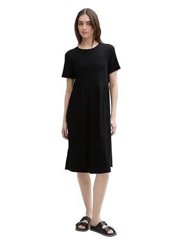 TOM TAILOR Denim Sommerkleid Jersey Midi-Kleid in schwarz von Tom Tailor