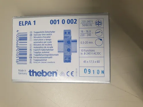 Theben 0010002 ELPA 1 - Elektronischer Treppenlicht-Zeitschalter, 10 Funktionen, Multispannung und Nulldurchgangsschaltung für längere Lebensdauer der Leuchtmittel