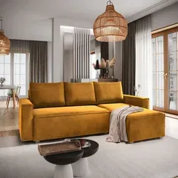 Masseno Ecksofa SILES mit Schlaffunktion in Gelb in gelb von Masseno