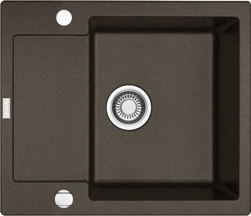 FRANKE Spüle MARIS MRG 611-62 Umbra mit Excenterbedienung - Moderne Fragranit Spüle mit Sanitized® für optimale Hygiene. Reversibel einbaubar, ideal für kleine Küchen. Außenmaß: 620 x 500 mm.