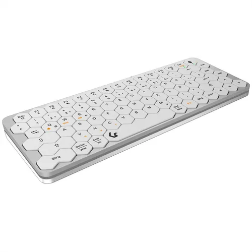 KEYSONIC 61010 - Bluetooth Mini-Tastatur, kompakt und stylisch - Tastatur für Büro und mobile Nutzung, unterstützt Windows, iOS und Android, mit hochwertigem Aluminiumdesign und Multimediatasten für einfache Steuerung von Video- und Audioinhalten.