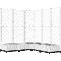 vidaXL Pflanzkübel mit Rankgitter in weiß von vidaXL