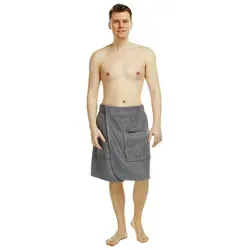 Arus Saunakilt für Herren, 100% Bio-Baumwolle - Saunatuch aus 100% Bio-Baumwolle, knielang mit Gummizug und Klettverschluss für optimale Passform – ideal für Sauna und Strand.