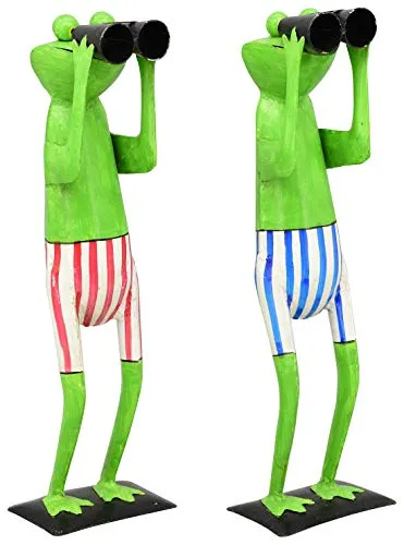 Exner lustiger Metall-Frosch als Spannerfrosch Froschfigur mit Fernglas ca. 52 cm hoch Preis für 1 Stück