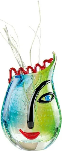 GILDE Dekovase Glasart Design-Vase Vero - Bunte Tischvase (20 cm x 28 cm x 9 cm) aus Glas, ideal für kreative Dekorationen und einen frischen Farbakzent in Ihrem Zuhause.