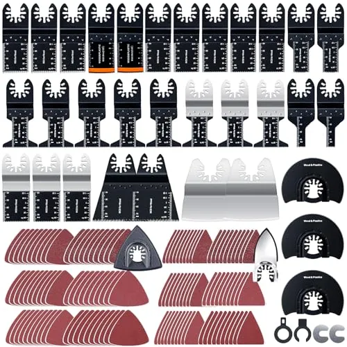 CONNOO 156tlg Multitool Sägeblatt Set universelles Zubehör für oszillierende Werkzeuge, Bi-Metall Blades für Holz Metall Kunststoff kompatibel mit Einhell Makita DTM51Z Dremel Parkside und mehr