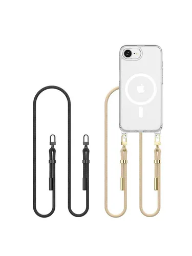 Tech-Protect FlexAir Chain MagSafe Case for iPhone 16e / 17e - Black and Beige
