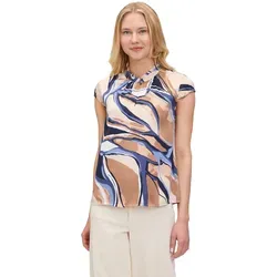 Betty & Co Schlupfbluse Damen - Elegante weiße Bluse mit grafischem Druck - Feminine Bluse mit figurbetontem Schnitt, elegantem Druck und verspielten Rüschen. Ideal für einen modernen, schicken Look.