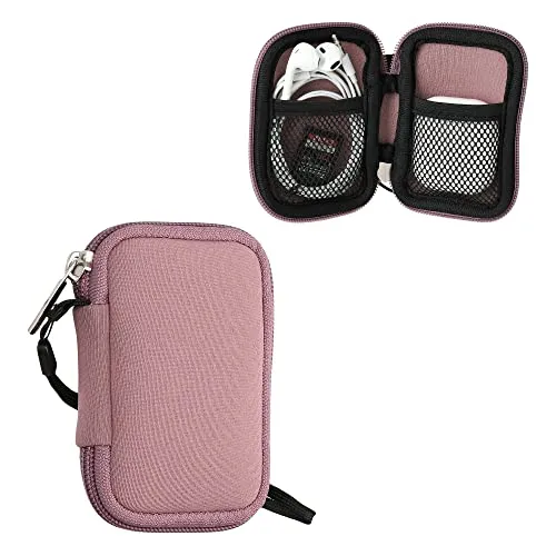 kwmobile In-Ear Kopfhörer Tasche kompatibel mit in-Ear Headphones - Hülle Neopren Cover Case - 6 x 9 cm Innenmaße - Etui in Dark Rose