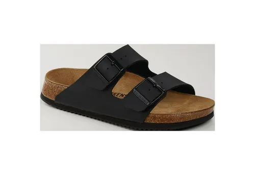 Birkenstock Sandale Arizona SL BF Black, Größe 43 - Unisex Sandalen in Schwarz mit Leder-Obermaterial und Kork-Fußbett für optimalen Komfort beim Wandern.