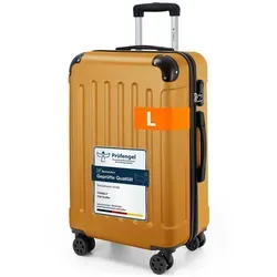 YONSLY Hartschalen Reisekoffer mit 360° Lenkrollen (L, Orange)