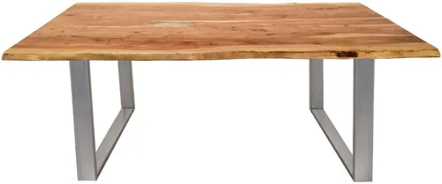 SIT Esstisch Tops&Tables aus Wildeiche mit Baumkante - Esstisch aus FSC®-zertifizierter Wildeiche, rustikales Design mit Baumkante, ideal für gemütliche Essbereiche, Maße: 120 cm, selbstmontierbar.
