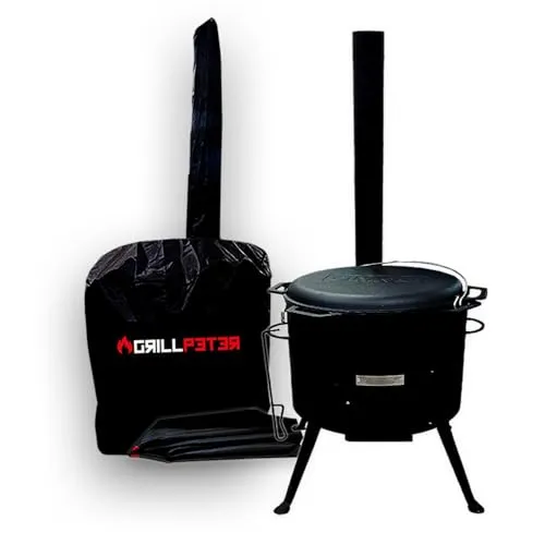 Grillpeter Grillabdeckhaube für Utschak mit Schornstein bis D45cm - Grillabdeckungen, schützt Ihren Grill effektiv vor Witterungseinflüssen und sorgt für eine längere Lebensdauer.