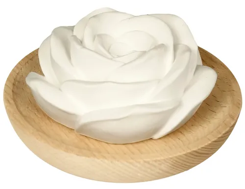 Farfalla Duftstein Rose mit Holzteller von Farfalla