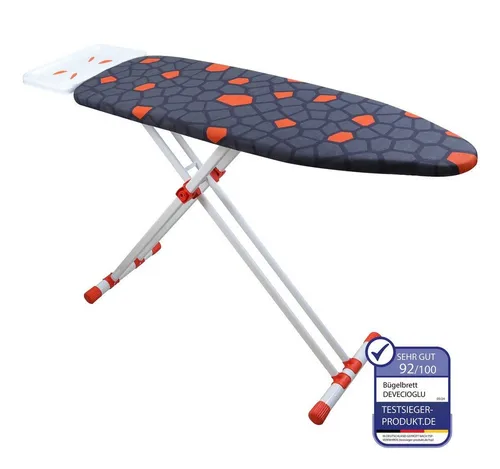 Praktisches Bügelbrett mit Ablage und Bezug 36x114cm - Bügelbrett für Erwachsene, klappbar und höhenverstellbar von 50-80cm, ideal für effizientes Bügeln in jedem Zuhause.