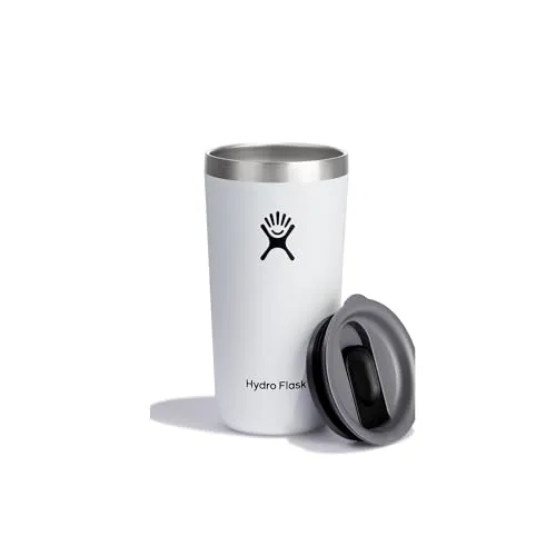 Hydro Flask 12 oz All Around Tumbler - Weiß, 350ml Thermobecher - Thermobehälter mit doppelwandiger Vakuum-Isolierung, hält Getränke lange heiß oder kalt – perfekt für unterwegs.