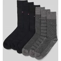 Tommy Hilfiger Socken aus Baumwoll-Mix im 6er-Pack in Dunkelgrau, Größe 39-42