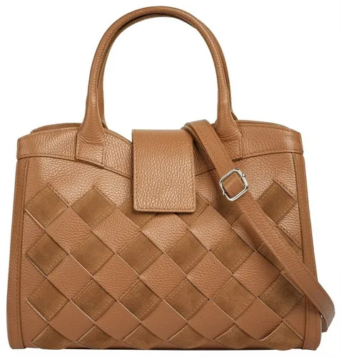 Samantha Look Henkeltasche aus echtem Leder, Made in Italy – braun - Elegante Handtasche aus hochwertigem Leder, ideal für stilbewusste Frauen. Mit abnehmbarem Schulterriemen und praktischem Innenfach für dein Smartphone.
