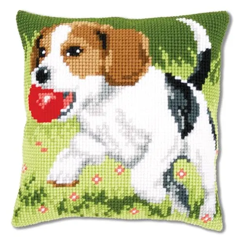 VERVACO Beagle Kreuzstich Kissen Set - Zierkissen DIY Set für Anfänger und Profis, inkl. hochwertiger Materialien und detaillierter Anleitung für kreatives Handarbeiten. Gestalten Sie Ihr individuelles Kissen!