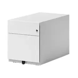 BISLEY Note Rollcontainer - Eleganter Stauraum in Verkehrsweiß - Rollcontainer mit 2 Auszügen, mobil und funktional. Ideal für Büroorganisation, mit Auszugssperre für Sicherheit und langlebigem Stahl für hohe Qualität.