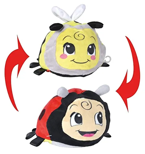 Simba 104010085 - ABC 2-in-1 Wendekäfer, Babyspielzeug, Marienkäfer und Biene, Knisterpapier, 14cm, ab 3 Monaten