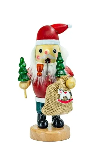Kaladia Räuchermännchen Weihnachtsmann aus Holz – handbemalte Räucherfigur für Räucherkerzen Größe M - Größe: ca. 16 cm - Dekoration für die Weihnachts- & Adventzeit