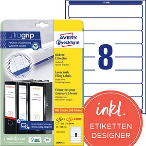 AVERY 240 Zweckform Ordneretiketten L6060-25 weiß von Avery Zweckform