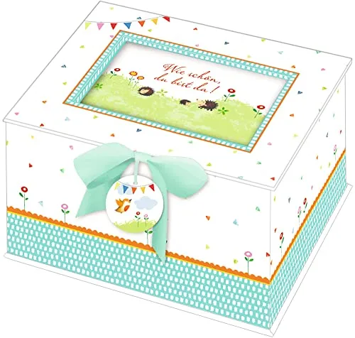 COPPENRATH DIE SPIEGELBURG Notizbuch Baby-Schatzkästchen - Wie schön, du bist da! - Kreatives Notizbuch für besondere Erinnerungen. Perfekt zur Aufbewahrung wertvoller Momente und Gedanken im stilvollen Design.